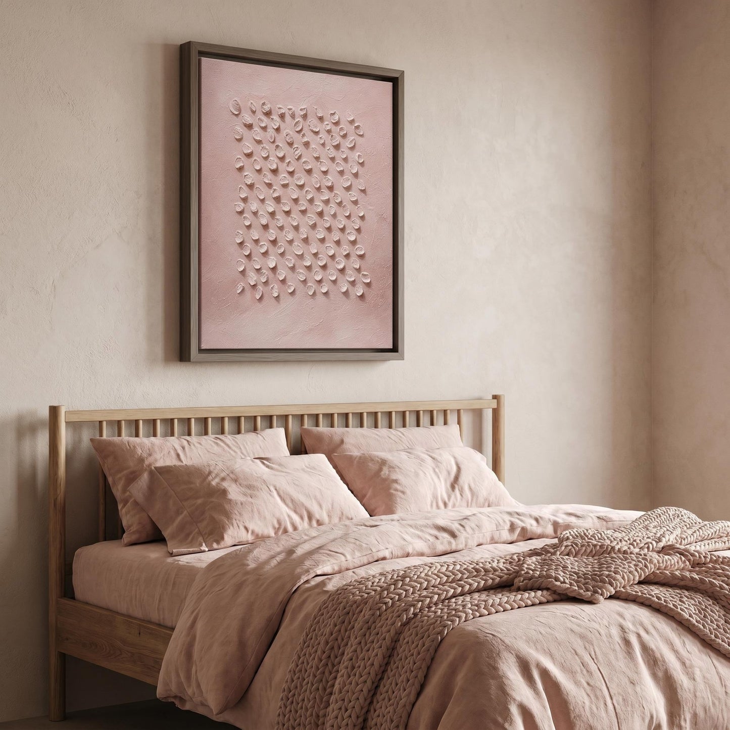 Wabi-Sabi Wall Art - Dusty Pink Textured Ripples