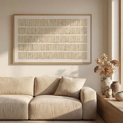 Wabi-Sabi Wall Art - Textured Linen Rows
