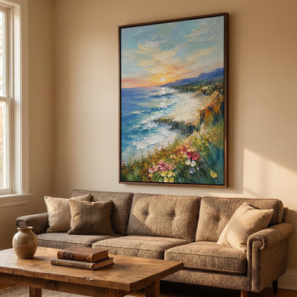 3D Textured Painting - Coastal Sunset Bluff