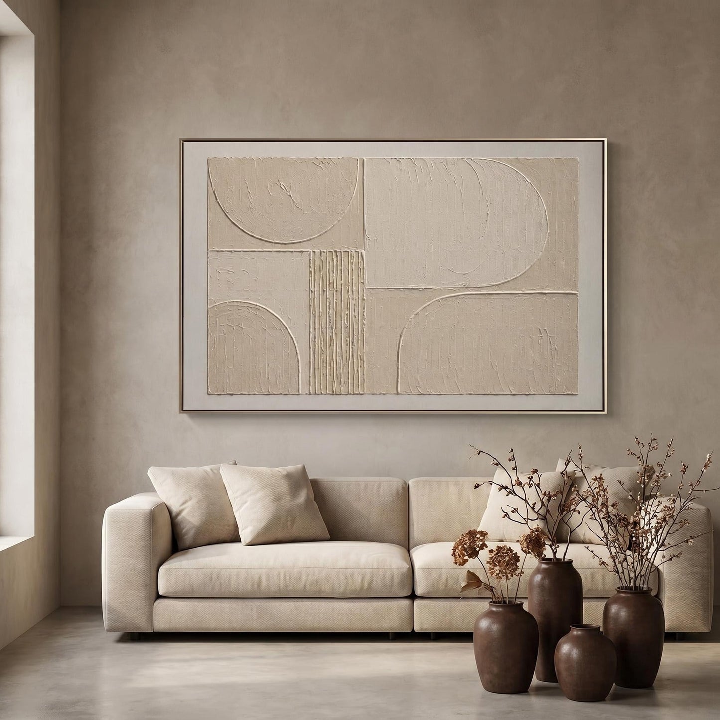 Wabi-Sabi Wall Art - Textured Arcs