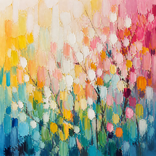 Abstract Art Painting - Petal Palette Ripples