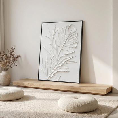 Minimalism - White Botanical Relief