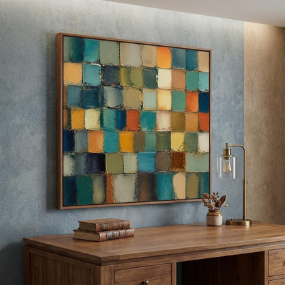 3D Textured Painting - Vintage Color Tiles