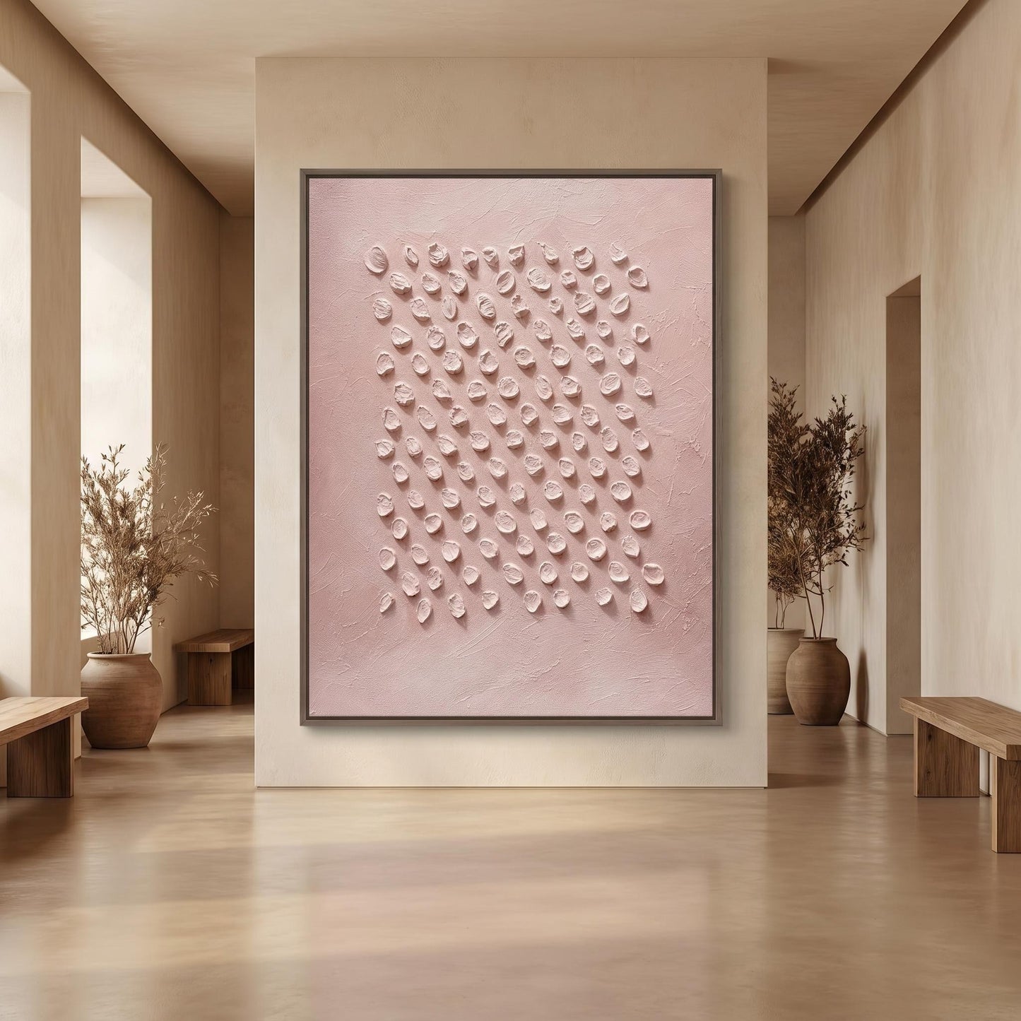 Wabi-Sabi Wall Art - Dusty Pink Textured Ripples