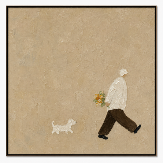 Minimalism - Stroll with Flowers & Pup