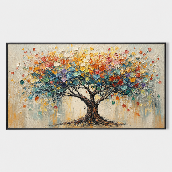 3D Textured Painting - Rainbow Tree of Life