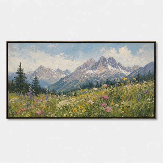 Wabi-Sabi Wall Art - Textured Mountain Meadow