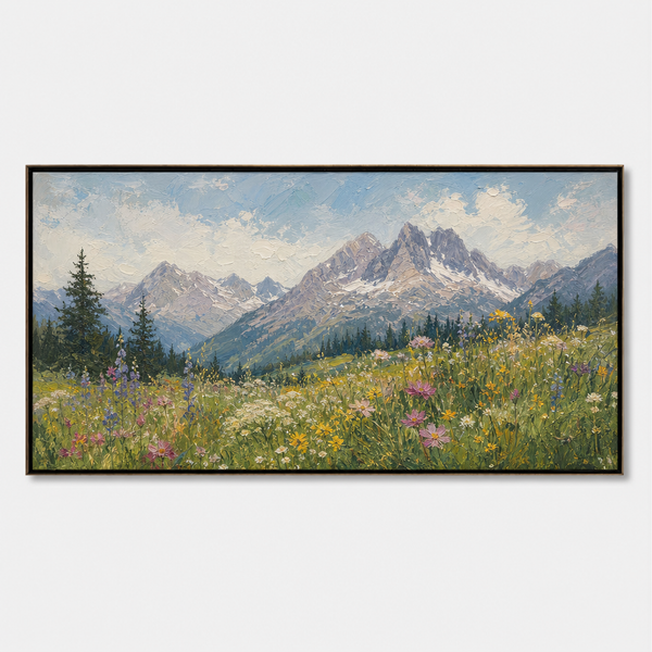 Wabi-Sabi Wall Art - Textured Mountain Meadow