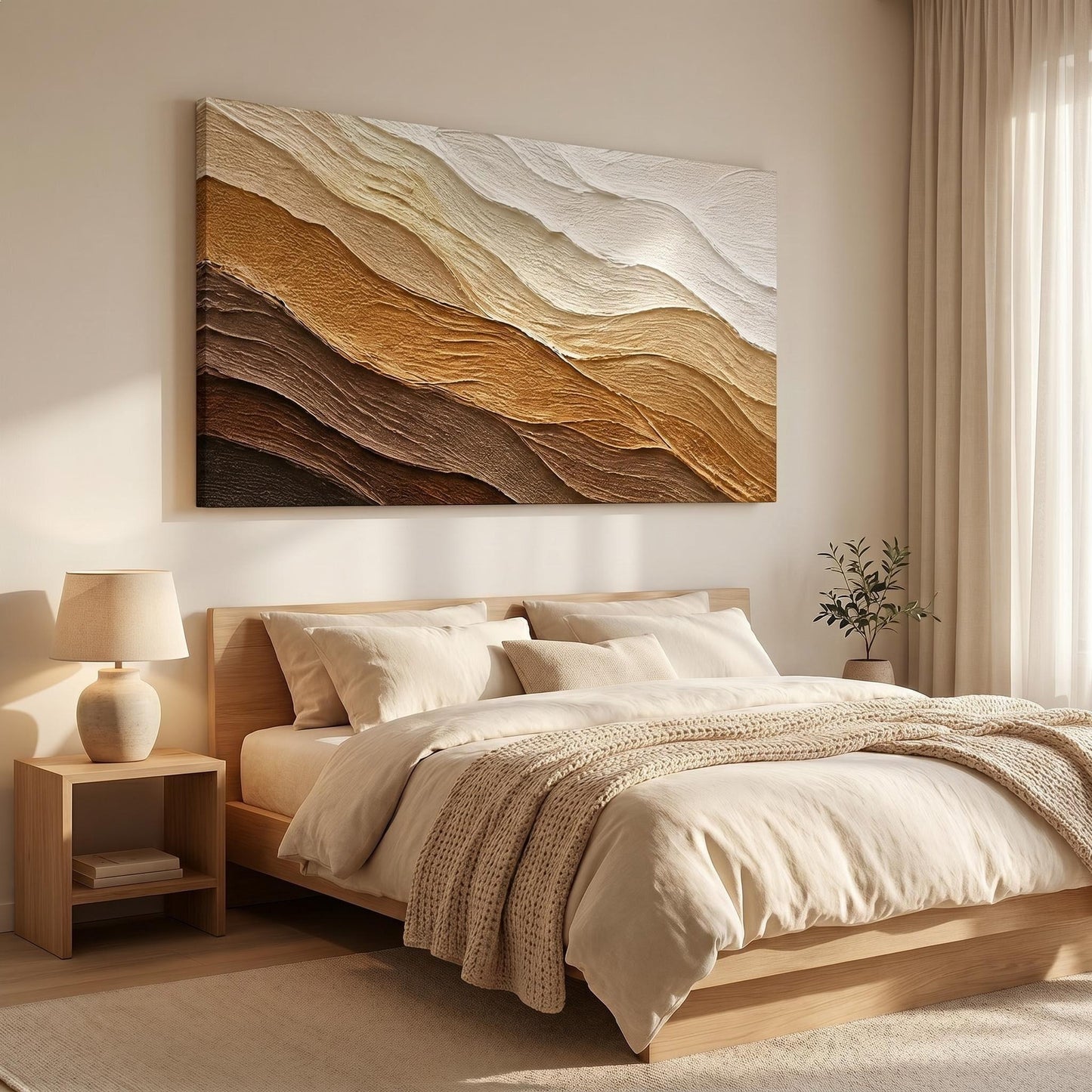 Wabi-Sabi Wall Art - Earthy Waves