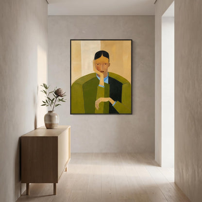 Abstract Art Painting - Contemplative Figure