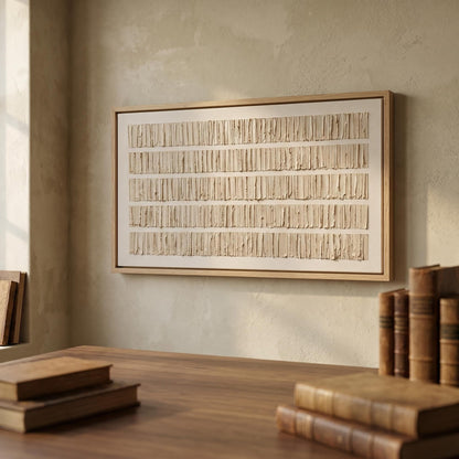 Wabi-Sabi Wall Art - Textured Linen Rows