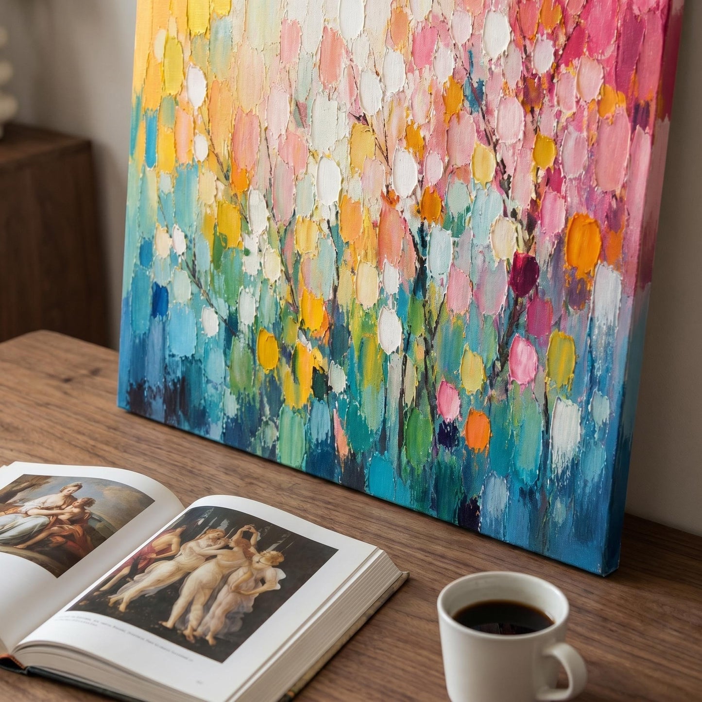Abstract Art Painting - Petal Palette Ripples