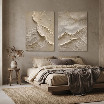 3D Textured Painting - Textured Terrain Diptych