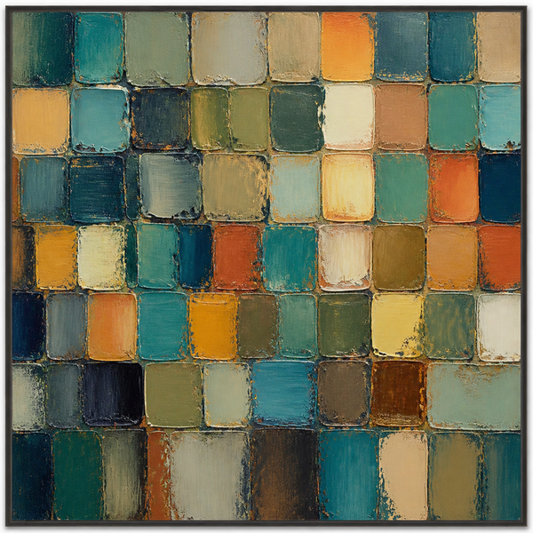 3D Textured Painting - Vintage Color Tiles