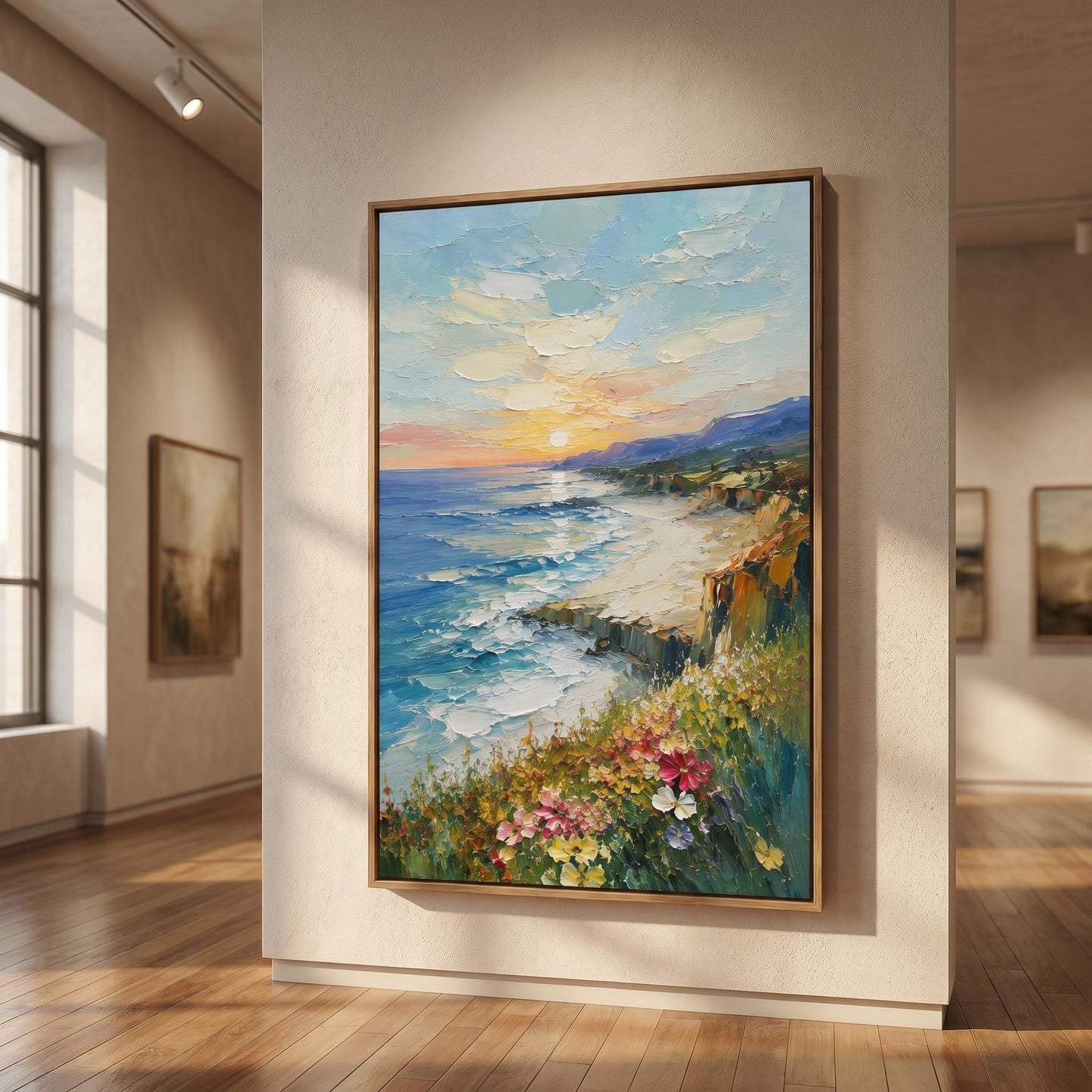 3D Textured Painting - Coastal Sunset Bluff