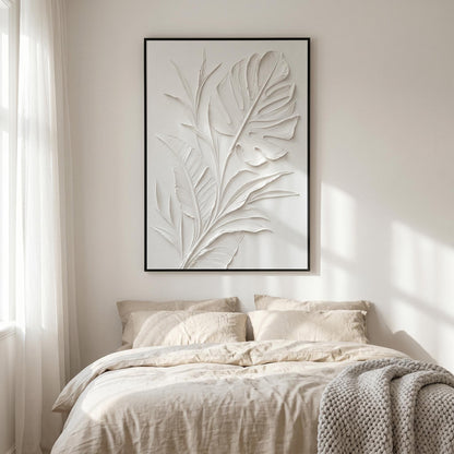 Minimalism - White Botanical Relief