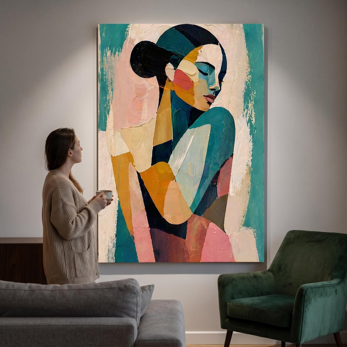 Abstract Art Painting - Serene Figure