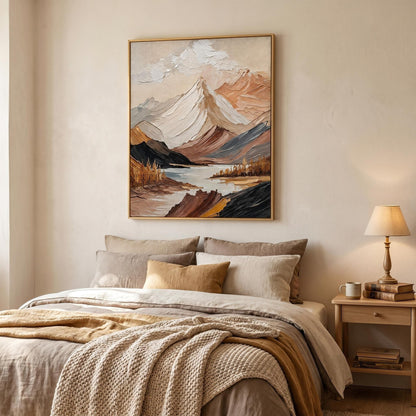 3D Textured Painting - Golden Peak Lake