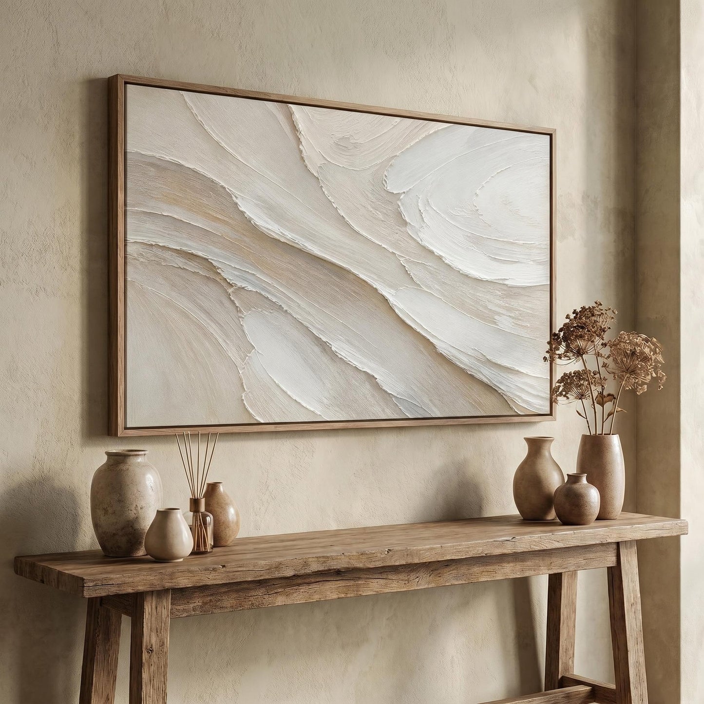Wabi-Sabi Wall Art - Earthy Textured Tides