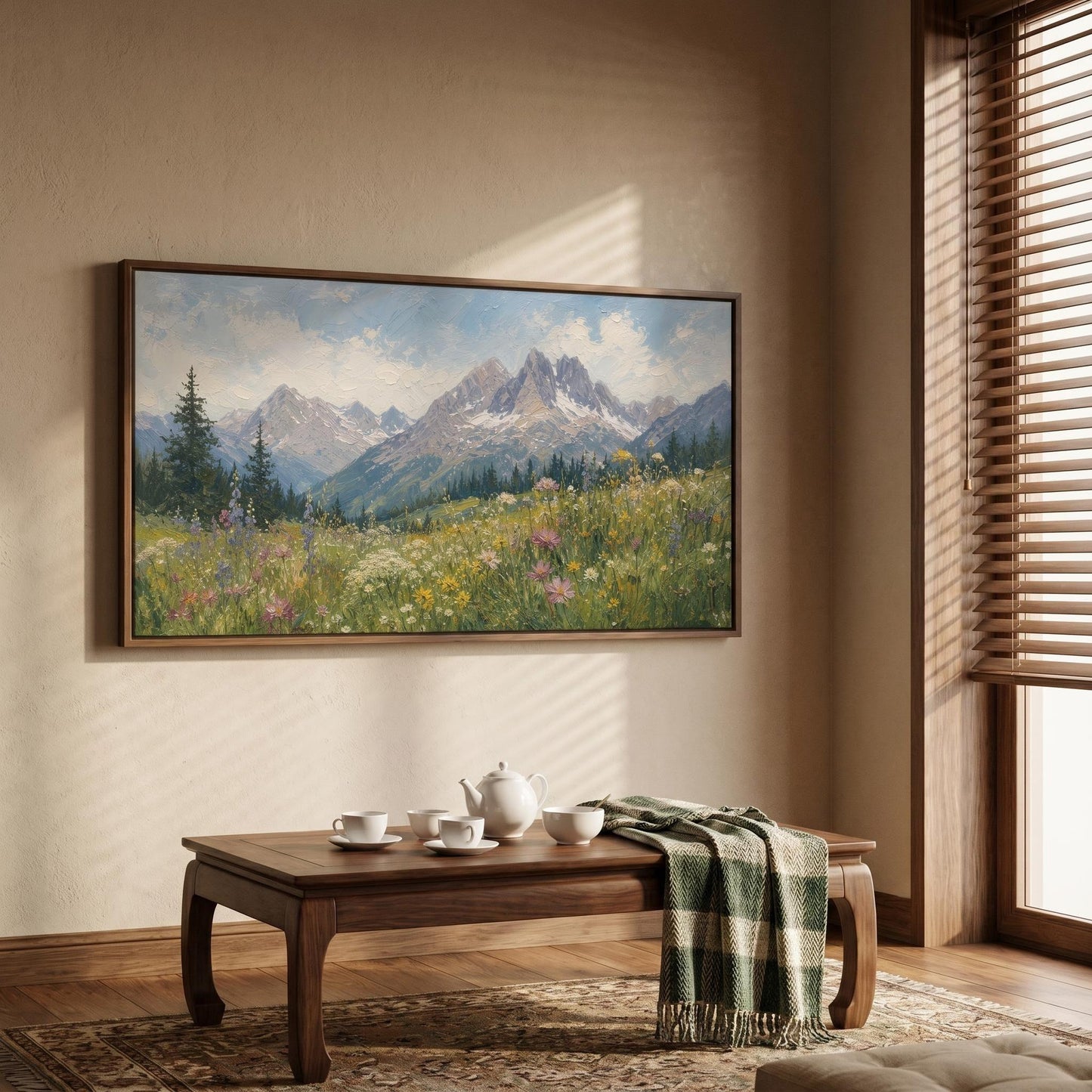 Wabi-Sabi Wall Art - Textured Mountain Meadow