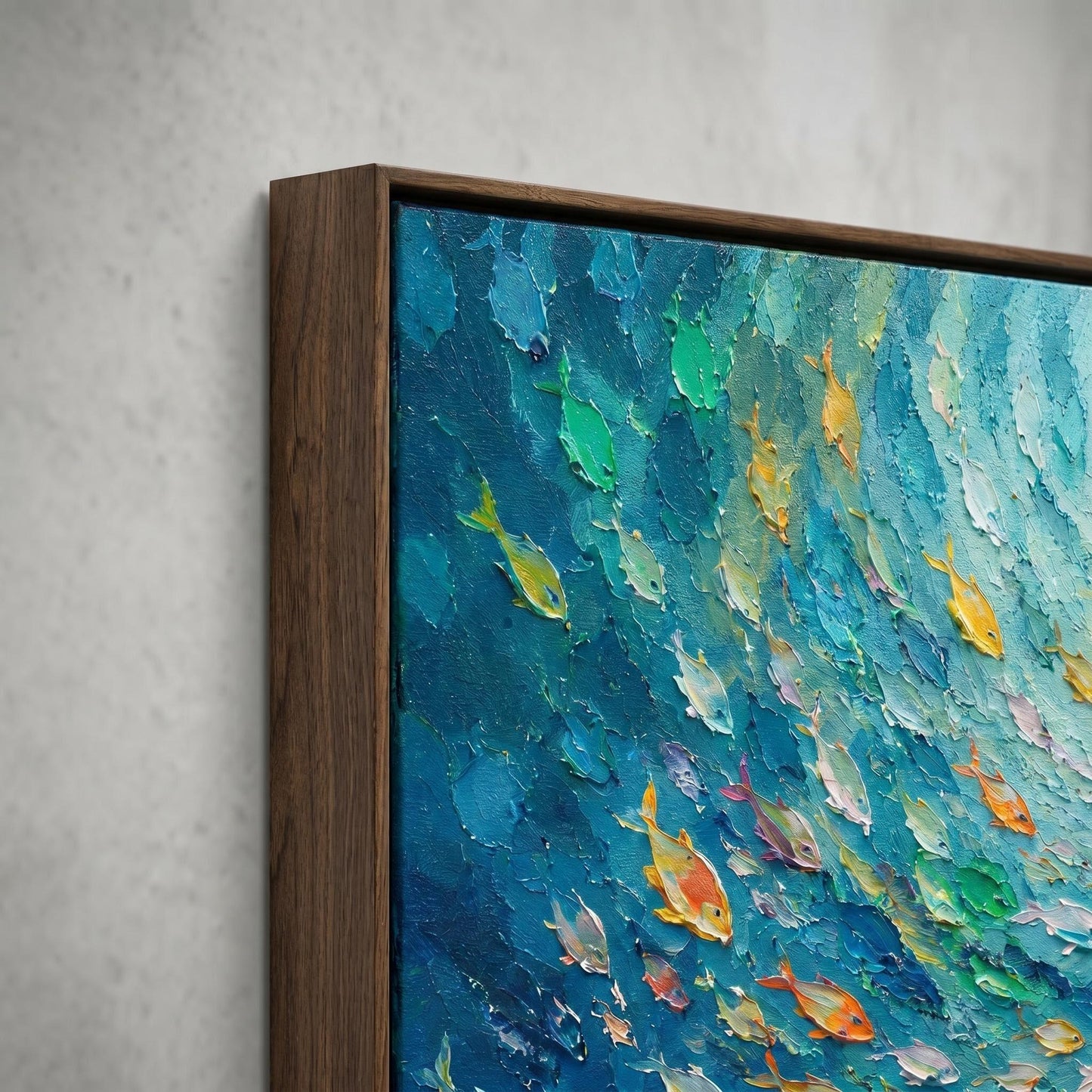 Colorful Painting - Underwater School of Fish