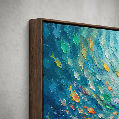 Colorful Painting - Underwater School of Fish