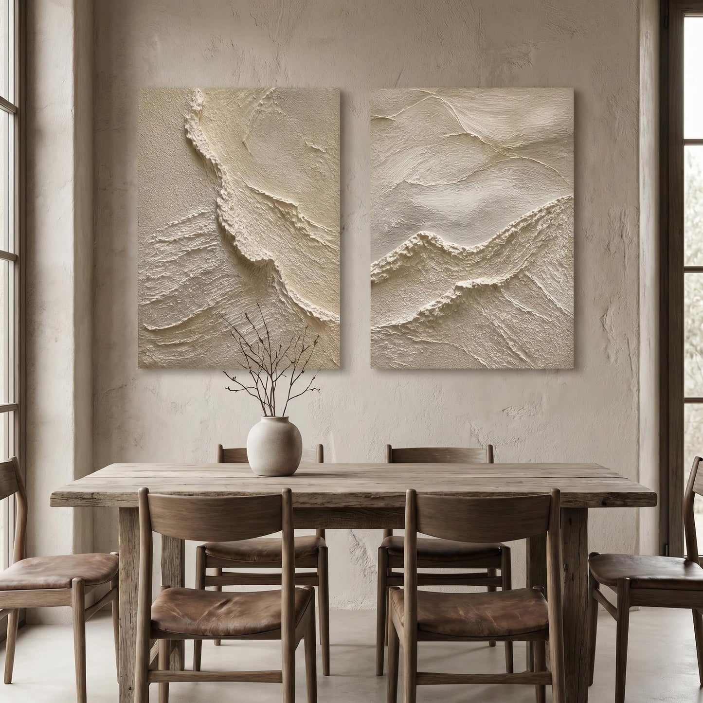 3D Textured Painting - Textured Terrain Diptych