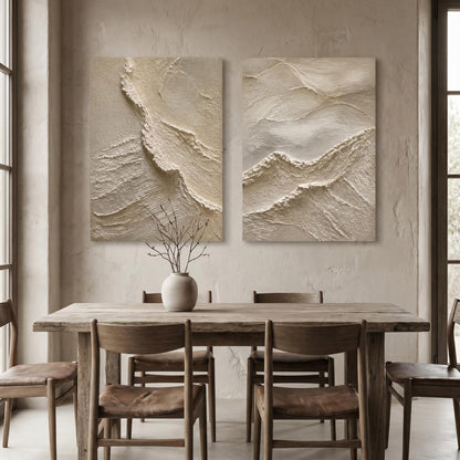 3D Textured Painting - Textured Terrain Diptych