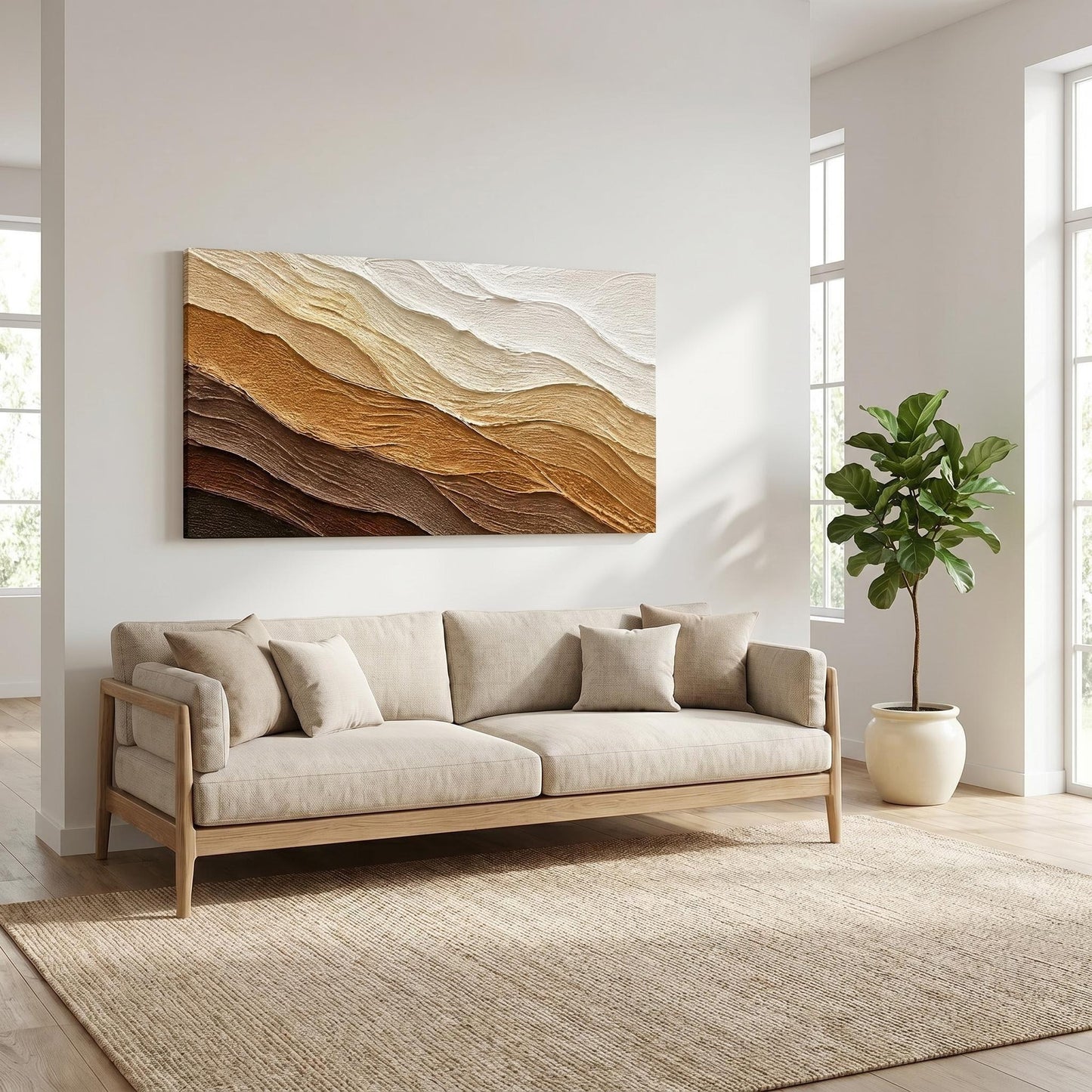 Wabi-Sabi Wall Art - Earthy Waves