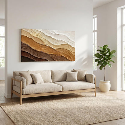 Wabi-Sabi Wall Art - Earthy Waves