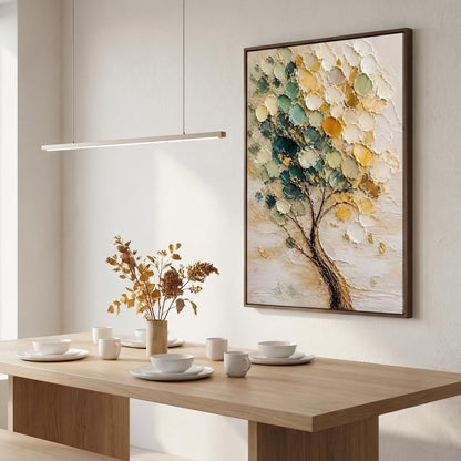 3D Textured Painting - Golden Green Tree