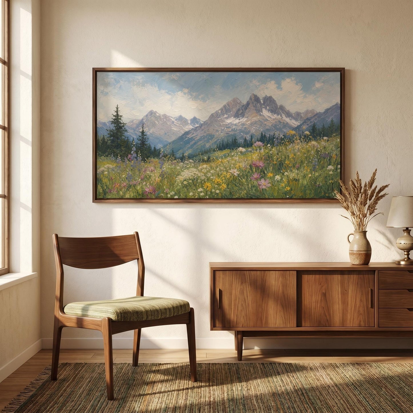 Wabi-Sabi Wall Art - Textured Mountain Meadow