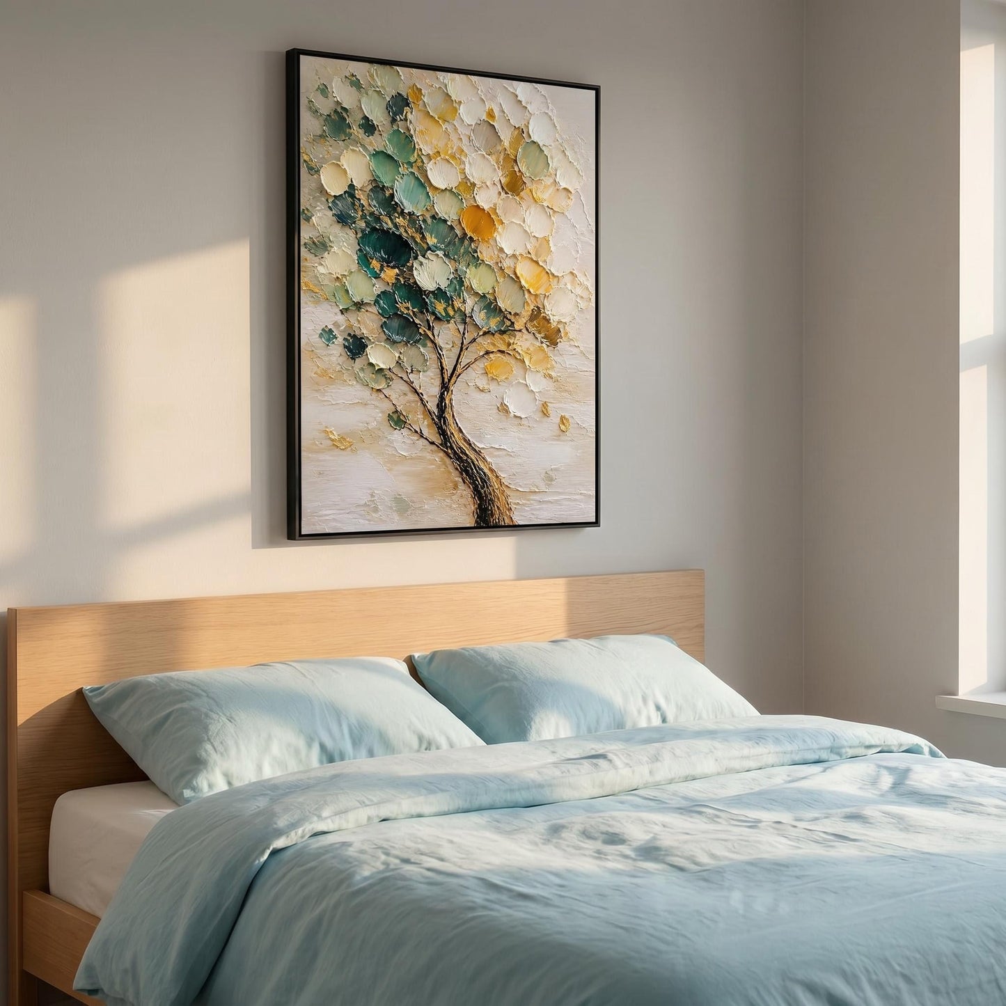 3D Textured Painting - Golden Green Tree