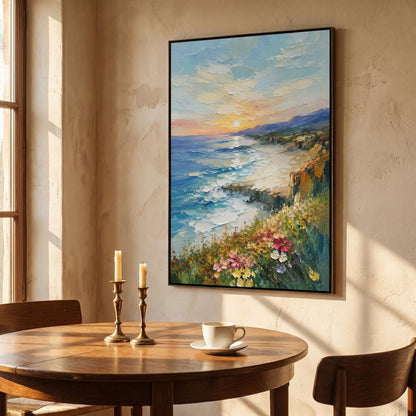 3D Textured Painting - Coastal Sunset Bluff