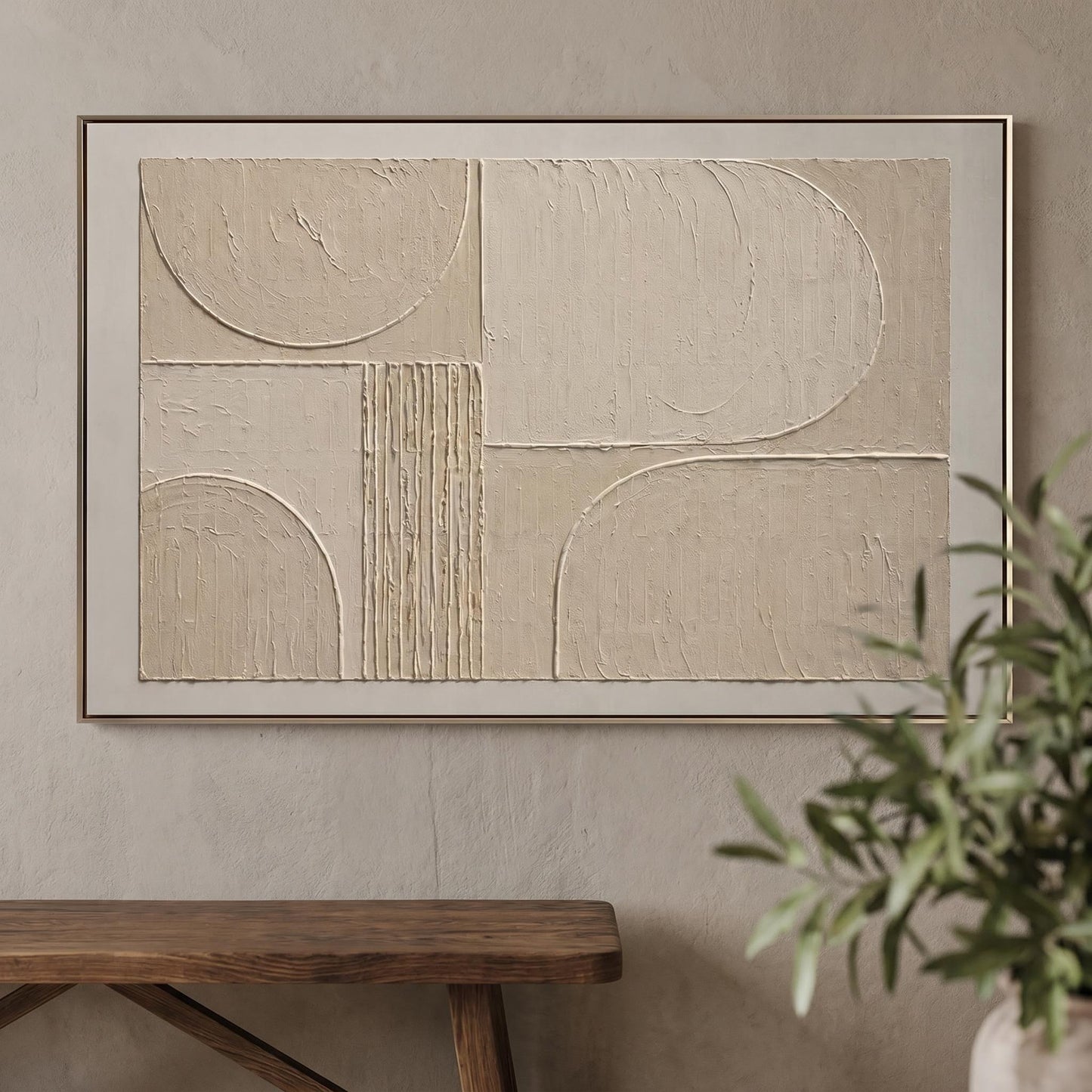Wabi-Sabi Wall Art - Textured Arcs
