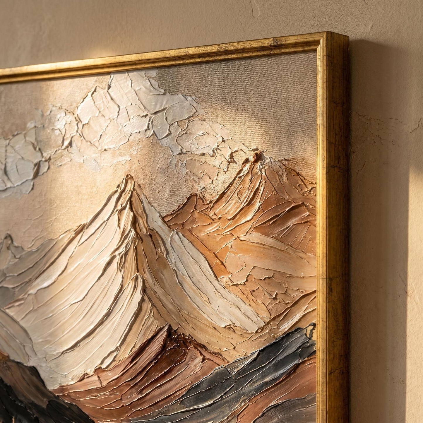 3D Textured Painting - Golden Peak Lake