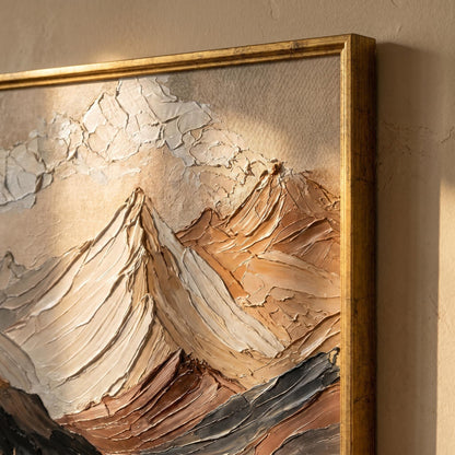 3D Textured Painting - Golden Peak Lake
