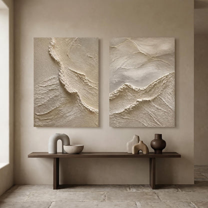 3D Textured Painting - Textured Terrain Diptych