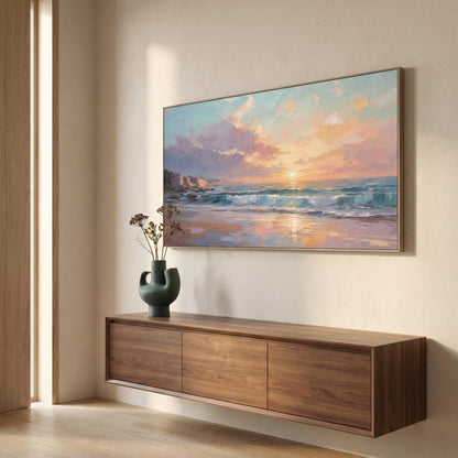 Contemporary Wall Art - Sunset Coastal Glow
