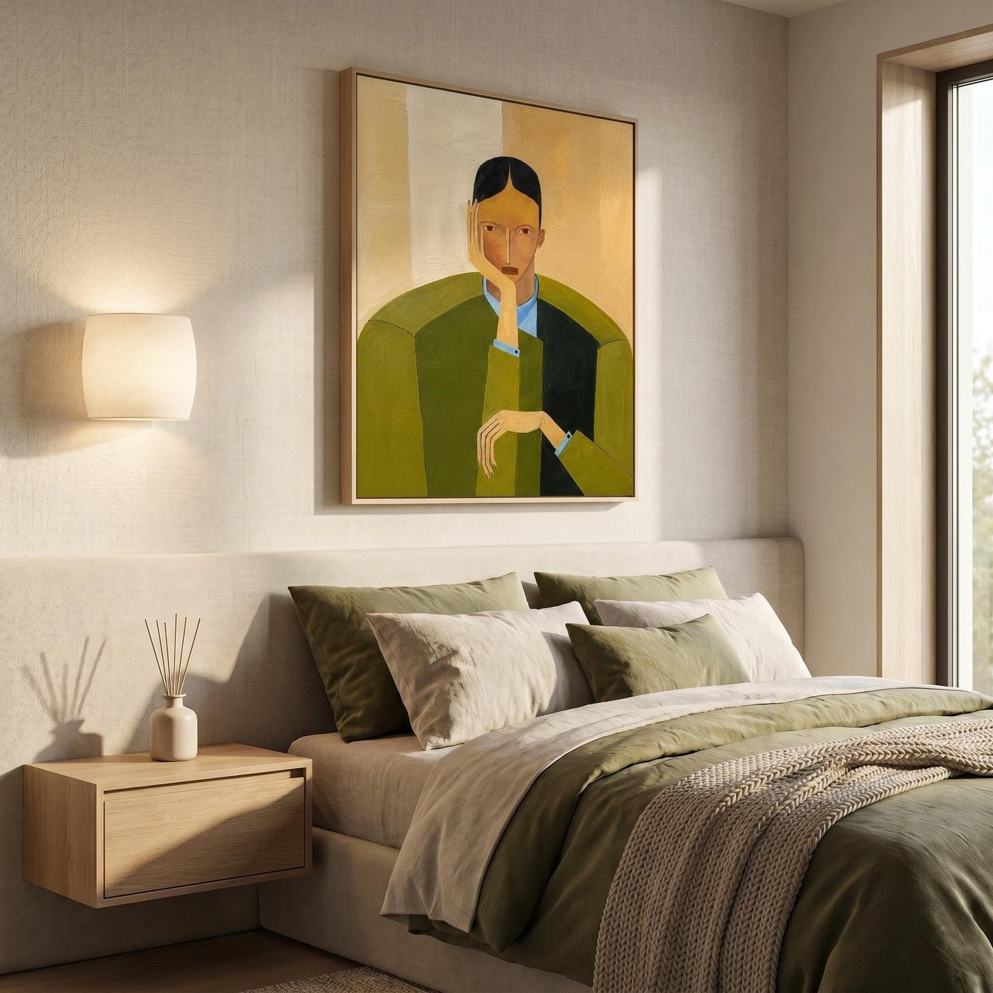 Abstract Art Painting - Contemplative Figure