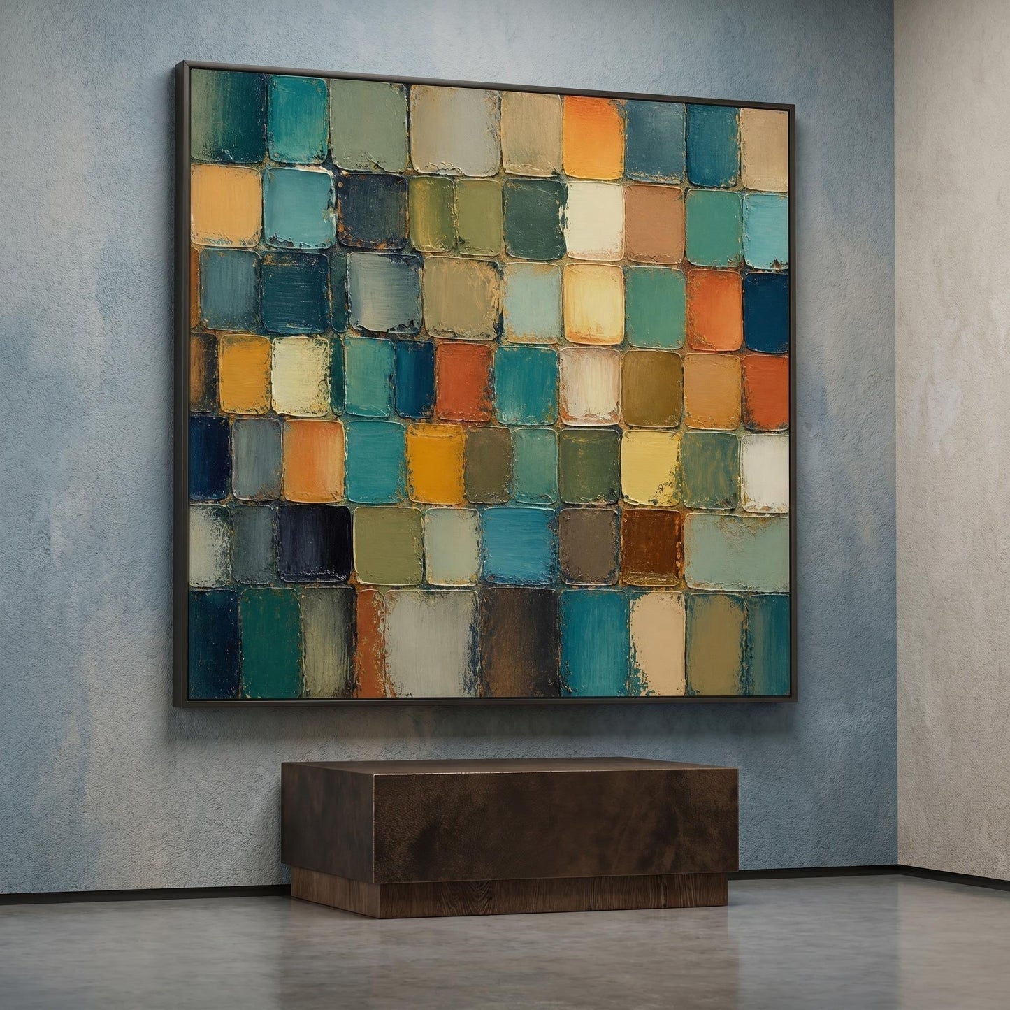 3D Textured Painting - Vintage Color Tiles