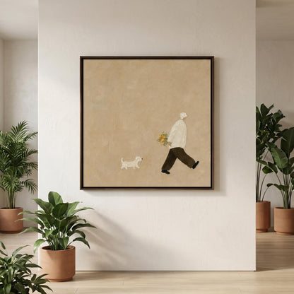 Minimalism - Stroll with Flowers & Pup