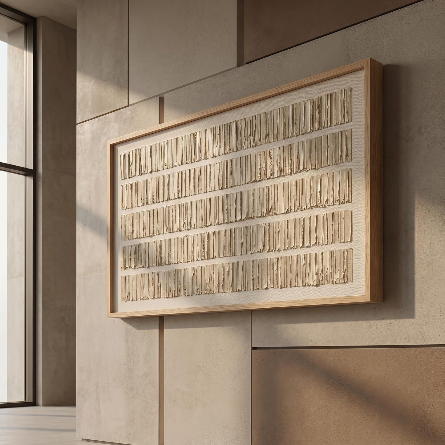 Wabi-Sabi Wall Art - Textured Linen Rows