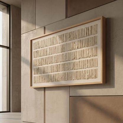 Wabi-Sabi Wall Art - Textured Linen Rows