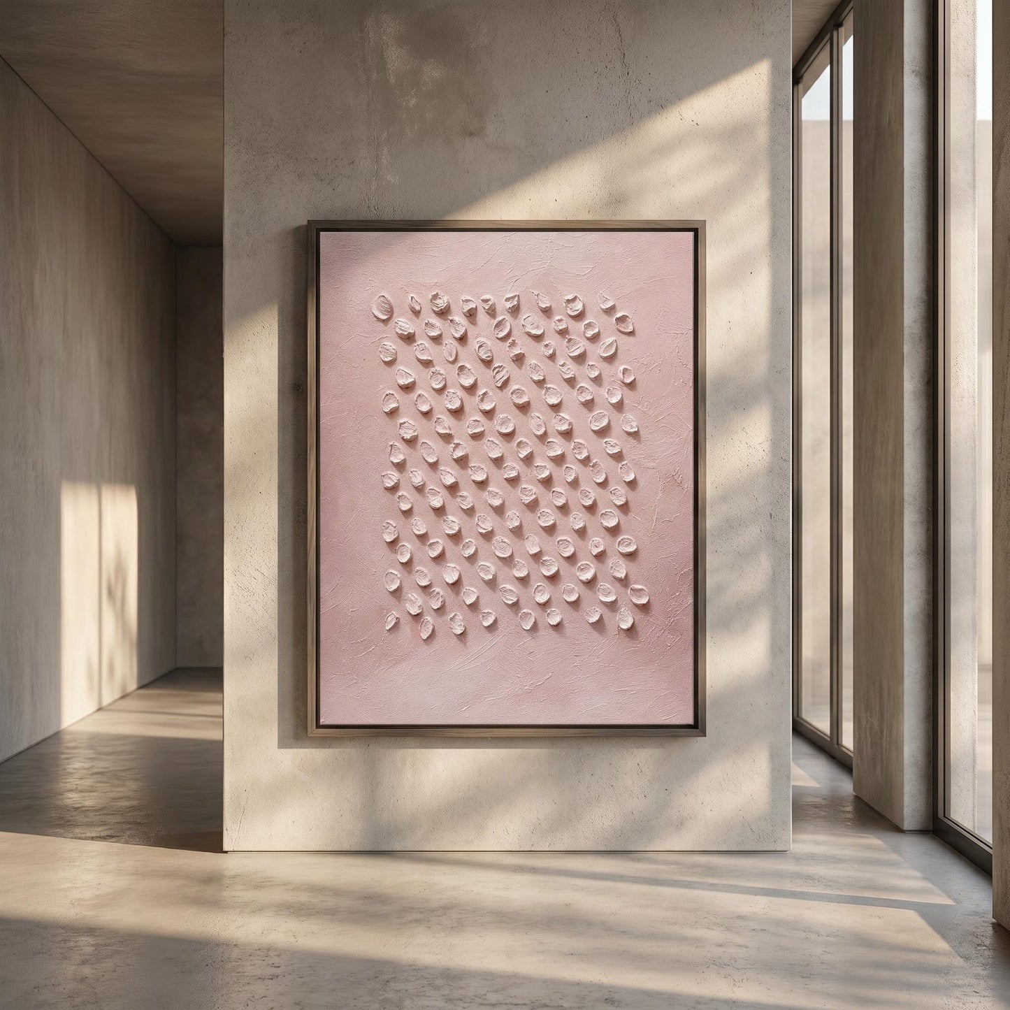Wabi-Sabi Wall Art - Dusty Pink Textured Ripples