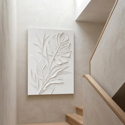 Minimalism - White Botanical Relief