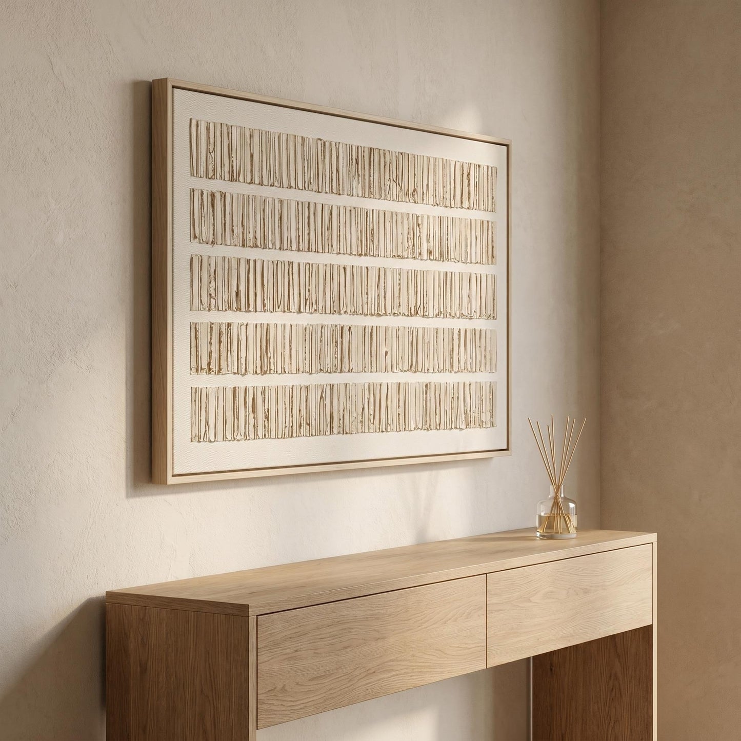Wabi-Sabi Wall Art - Textured Linen Rows