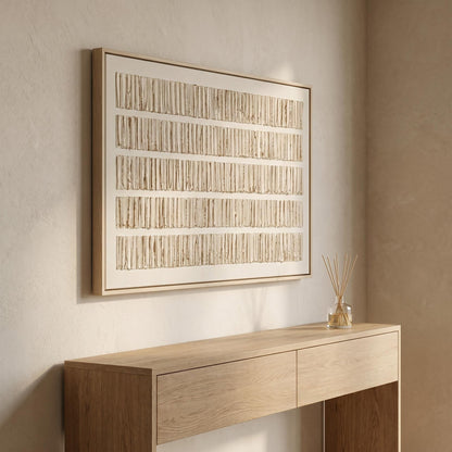 Wabi-Sabi Wall Art - Textured Linen Rows