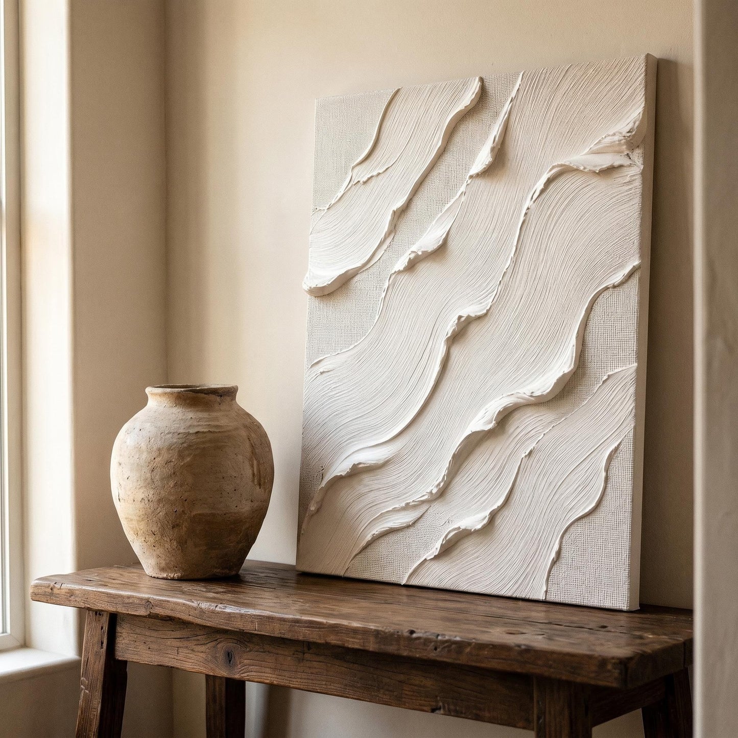 Wabi-Sabi Wall Art - White Flow