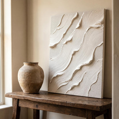 Wabi-Sabi Wall Art - White Flow